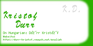 kristof durr business card